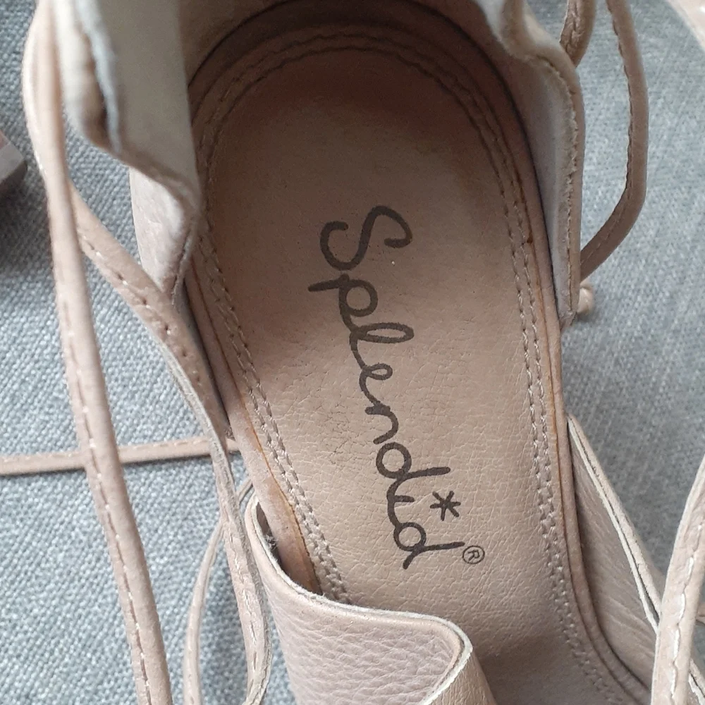 Splendid leather tan open toe heel size 8M